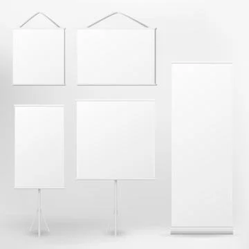 Vector blank roll up banner and placard Stockillustratie