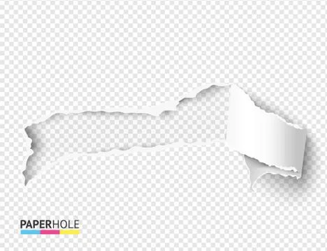 Vector blank torn paper hole with rip edges for revealing promo message Stock Illustration