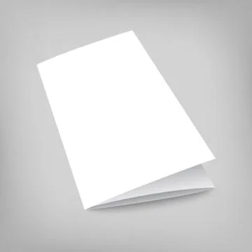Vector blank tri fold cover flyer on gray background Stock-Illustration