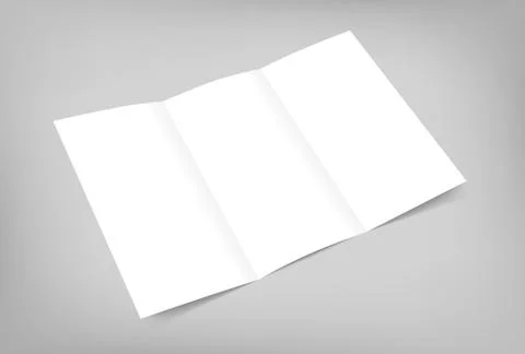 Vector blank tri fold flyer mock up on gray background 스톡 일러스트
