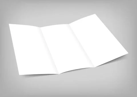 Vector blank tri fold paper flyer on gray background Stock-Illustration