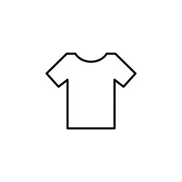 Vector Blank Tshirt Icon Symbol black on white background Illustrazione stock