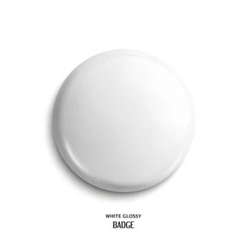 Vector blank white glossy badge or web button. Stock Illustration