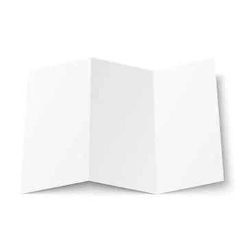 Vector blank white trifold leaflet opened Illustrazione stock