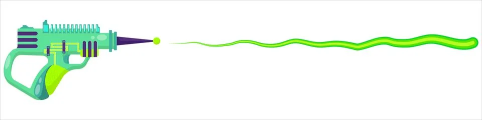 Vector blaster fires. A bright beam from a blaster. Stock Illustration