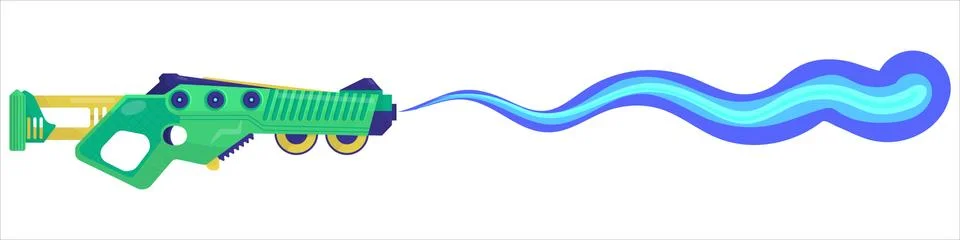 Vector blaster fires. A bright beam from a blaster. Stock Illustration