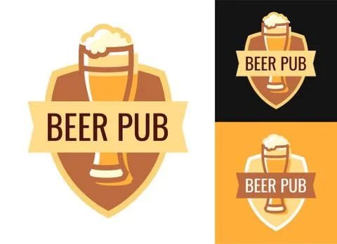 Vector Blazon of Beer pub on various backgrounds Stock Illustration