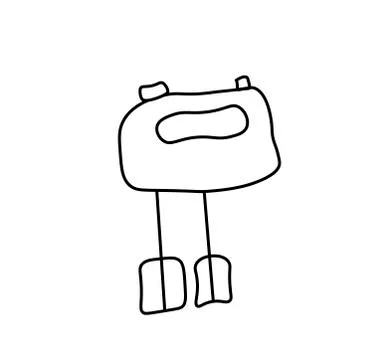 Vector blender with a black line. Simple food and cooking illustration Stock Illustration