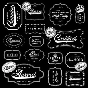 Vector blipart black label and badge set Stock Illustration