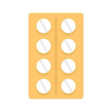 Vector Blister with pills in flat style Stock Illustration