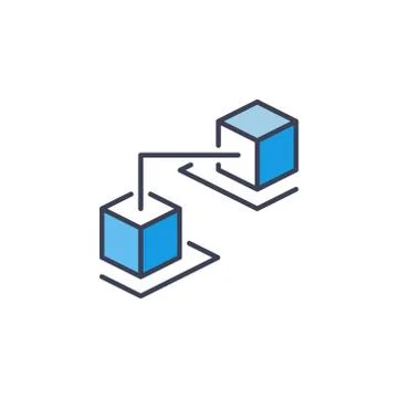 Vector block chain icon - crypto concept design element Stock Illustration