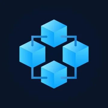 Vector blockchain technology blue symbol or logo element Stock-Illustration