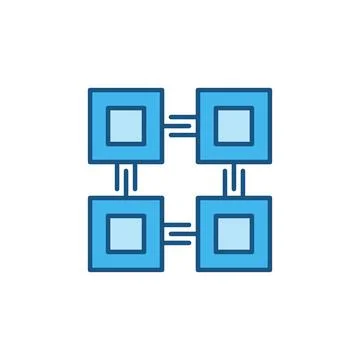 Vector Blockchain Technology vector concept blue icon Stockillustratie