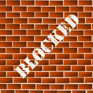 Vector : BLOCKED painted on brick wall Stock Illustration