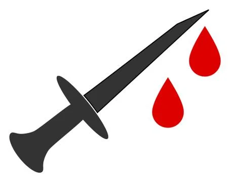 Vector Blood Sword Flat Icon Symbol Illustrazione stock