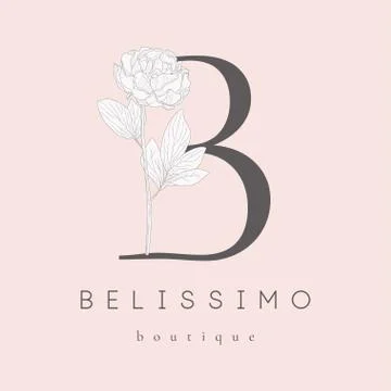 Vector Blooming Floral Initial B Monogram and Logo Stock Illustration
