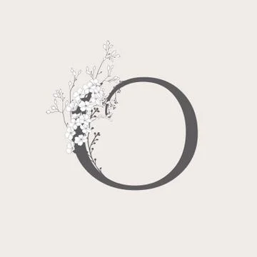 Vector Blooming Floral Initial O Monogram and Logo Stock Illustration