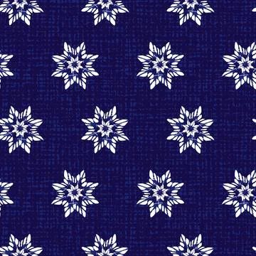 Vector blue abstract snowflake stars seamless background 05. Suitable for t.. Stock Illustration