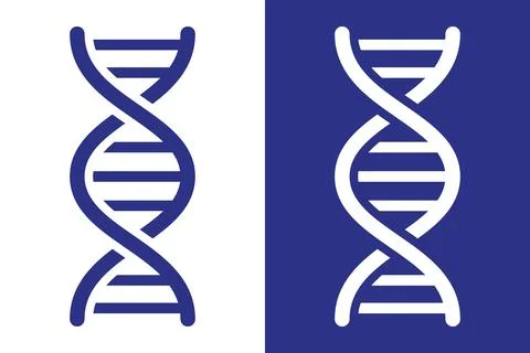 Vector blue and white dna helix icon set. イラスト素材