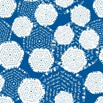 Vector blue and white hexagon patten. Suitable for textile, gift wrap and wal Stock Illustration