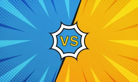 Vector blue and yellow comic book style background standoff Иллюстрация