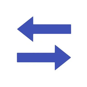 Vector blue arrow. concept of trade exchange torrent two way recycling flat icon Stockillustratie