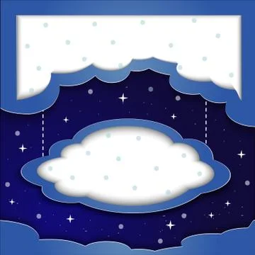 Vector blue background with clouds and the stars Illustrazione stock