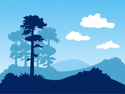 Vector Blue background Nature - for card, background, banner, website, animat Stock Illustration