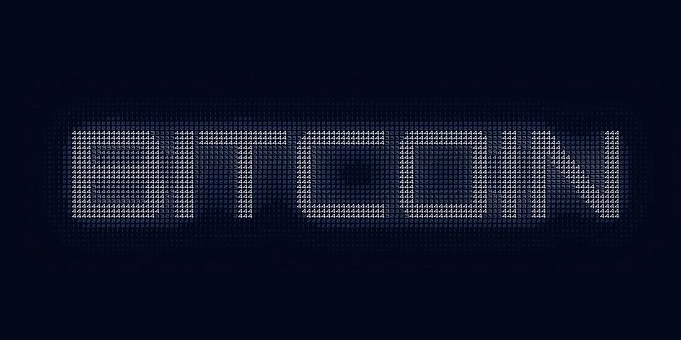 Vector blue Bitcoin word constructed with numbers. Bitcoin, blockchain transf Stockillustratie