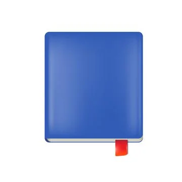 Vector blue book with red bookmark isolated on white background. Blue book sign Stock Illustration