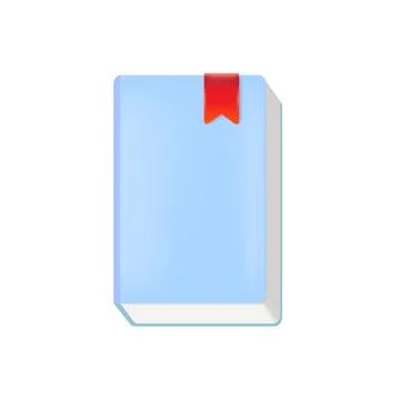 Vector blue book with red bookmark isolated on white background. Blue book sign Stock Illustration