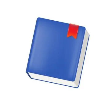 Vector blue book with red bookmark isolated on white background. Blue book sign Stock Illustration