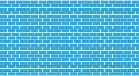 Vector blue brick wall Stock Illustration