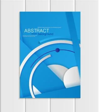 Vector blue brochure A5 or A4 format material design element corporate style Ilustração Stock
