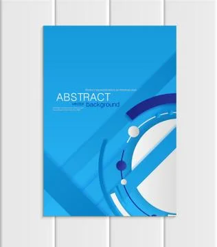 Vector blue brochure A5 or A4 format material design element corporate style Ilustração Stock