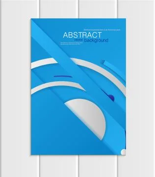Vector blue brochure A5 or A4 format material design element corporate style Ilustração Stock