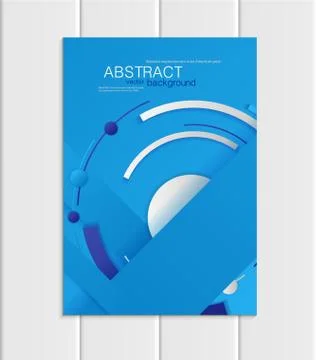 Vector blue brochure A5 or A4 format material design element corporate style Stock Illustration
