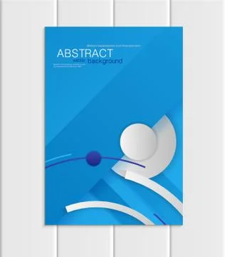 Vector blue brochure A5 or A4 format material design element corporate style Ilustração Stock