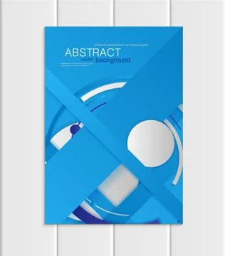 Vector blue brochure A5 or A4 format material design element corporate style Ilustração Stock
