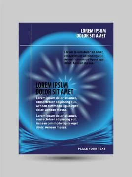 Vector blue brochure template design  Stock Illustration
