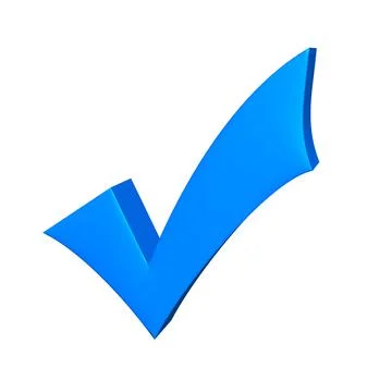 Vector blue check mark. Graphic design. Illustration, success, poll, mark, tick. Stock Illustration