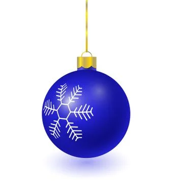 Vector blue christmas tree ball with snowflake pattern Illustrazione stock