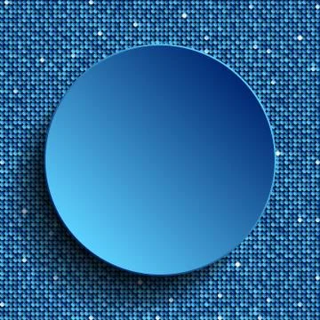 Vector blue circle with blue sequins background. Stock Illustration