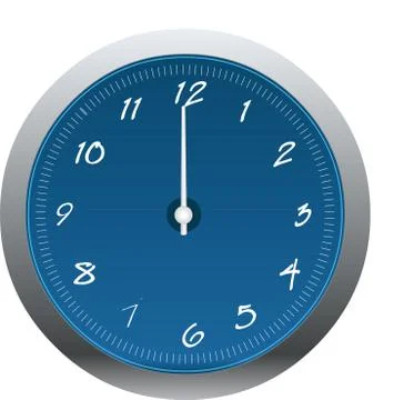 Vector of blue clock, isolated on white background. Stock Illustration