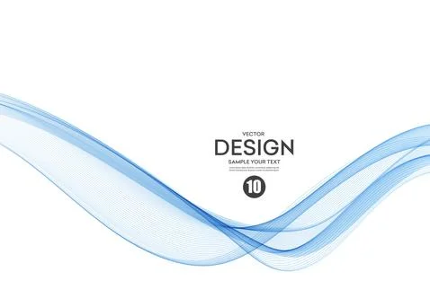 Vector blue color abstract wave design element Stock Illustration
