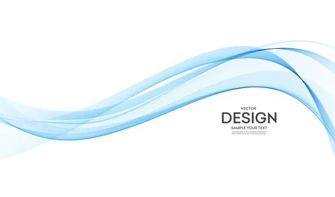 Vector blue color abstract wave design element Stock Illustration