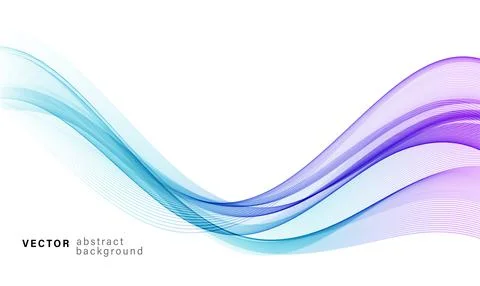 Vector blue color abstract wave design element Stock Illustration