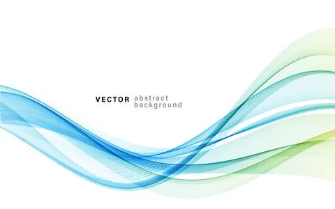 Vector blue color abstract wave design element Stock Illustration