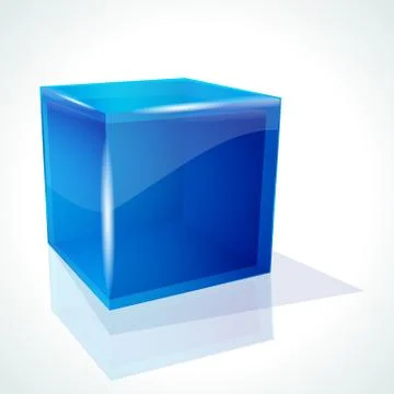 Vector blue cube on white background Stock Illustration