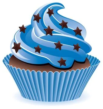 Vector blue cupcake Stock Illustration
